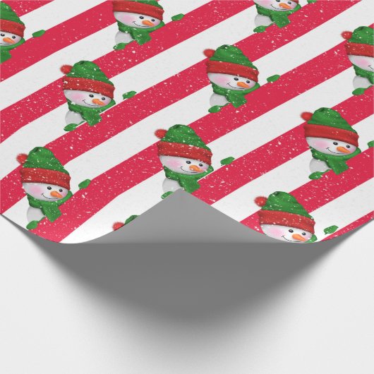 kerstman op straat cadeaupapier (Hoek)