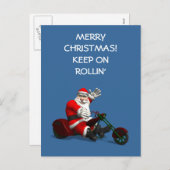 kerstman op straat feestdagenkaart (Voorkant / Achterkant)