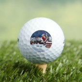 Kerstman op straat, kerstboeken leveren golfballen (Insitu Shirt)