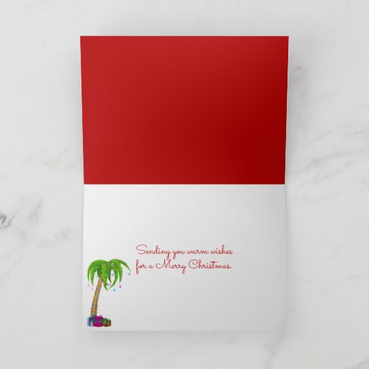 kerstman op strand kaart (Binnen)