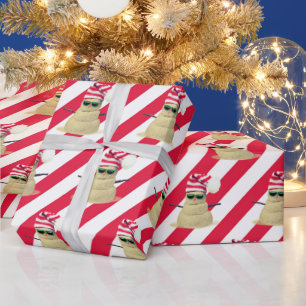 kerstman op strippapier cadeaupapier