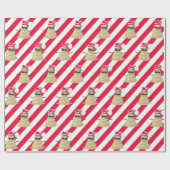 kerstman op strippapier cadeaupapier (Vlak)