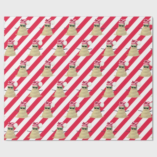 kerstman op strippapier cadeaupapier (Vlak)