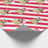 kerstman op strippapier cadeaupapier (Hoek)