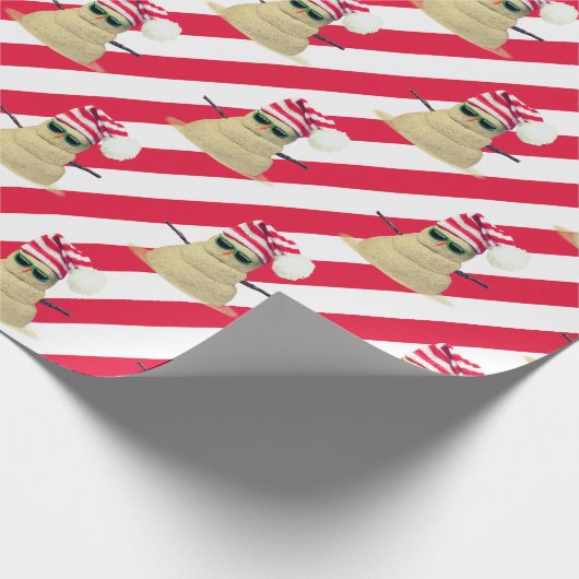 kerstman op strippapier cadeaupapier (Hoek)