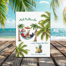 Kerstman op Tropisch Eiland Mele Kalikimaka Kerstm
