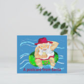 Kerstman op vakantie feestdagenkaart (Staand voorkant)