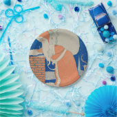  kerstman op vakantie in Chimney Papieren Bordje (Feest)