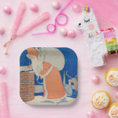  kerstman op vakantie in Chimney Papieren Bordje (Feest)