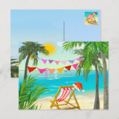 Kerstman op vakantie, Kerstmis, zomer Feestdagenkaart (Voorkant / Achterkant)