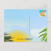 Kerstman op vakantie, Kerstmis, zomer Feestdagenkaart (Achterkant)