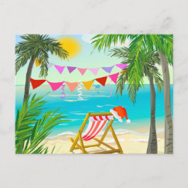 Kerstman op vakantie, Kerstmis, zomer Feestdagenkaart