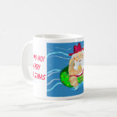 Kerstman op vakantie koffiemok (Voorkant links)