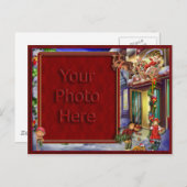 Kerstman op Zijn Omlijsting van de Manier Feestdagenkaart (Voorkant / Achterkant)