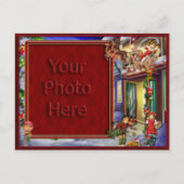 Kerstman op Zijn Omlijsting van de Manier Feestdagenkaart (Voorkant)