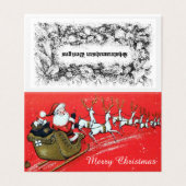  kerstman op zijn slee met rendier kaart (Buitenkant ongevouwen)