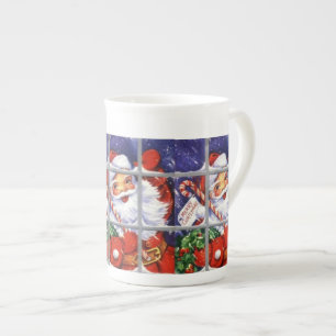 Kerstman op zoek door raam speciale Mokken