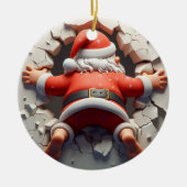 Kerstman Op zoek in Santa Cam Keramisch Ornament (Voorkant)