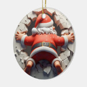 Kerstman Op zoek in Santa Cam Keramisch Ornament (Links)