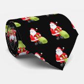 Kerstman op zwarte kerst stropdas (Opgerold)