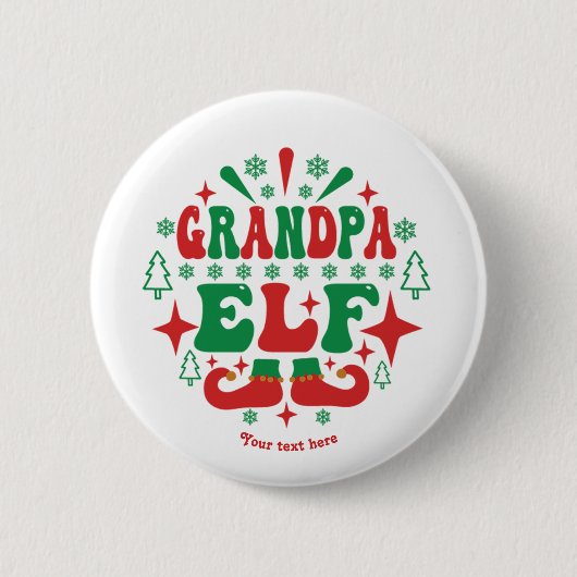Kerstman Opa Kerstfeest Vakantie Ronde Button 5,7 Cm (Voorkant)
