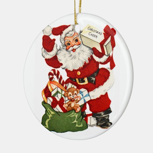 Kerstman,  Ornament met kerstcadeau (Links)