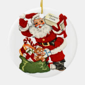 Kerstman,  Ornament met kerstcadeau (Achterkant)