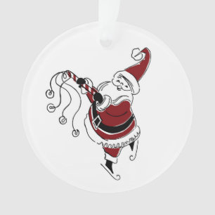 Kerstman-ornament met schaatsen vintage  ornament