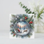 Kerstman ornament Plat Kerstkaart (Staand voorkant)