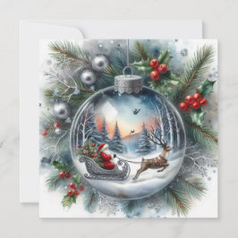 Kerstman ornament Plat Kerstkaart