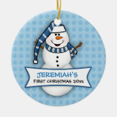 Kerstman-ornament voor baby's eerste kerstfeest keramisch ornament (Voorkant)