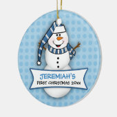 Kerstman-ornament voor baby's eerste kerstfeest keramisch ornament (Links)