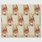 Kerstman  Oude St. Nick en kinderen Cadeaupapier (Vlak)