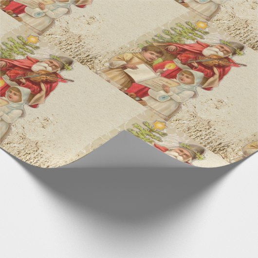 Kerstman  Oude St. Nick en kinderen Cadeaupapier (Hoek)