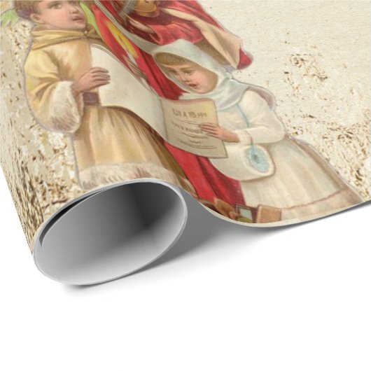 Kerstman  Oude St. Nick en kinderen Cadeaupapier (Rol Hoek)