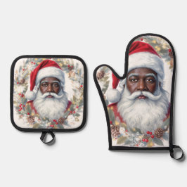 Kerstman ovenwant & pannenlap set