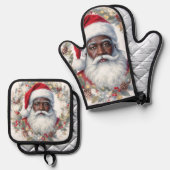 Kerstman ovenwant & pannenlap set (Voorkant / Achterkant)
