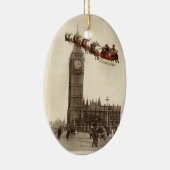  Kerstman over BigBen London Keramisch Ornament (Rechts)