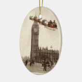  Kerstman over BigBen London Keramisch Ornament (Links)