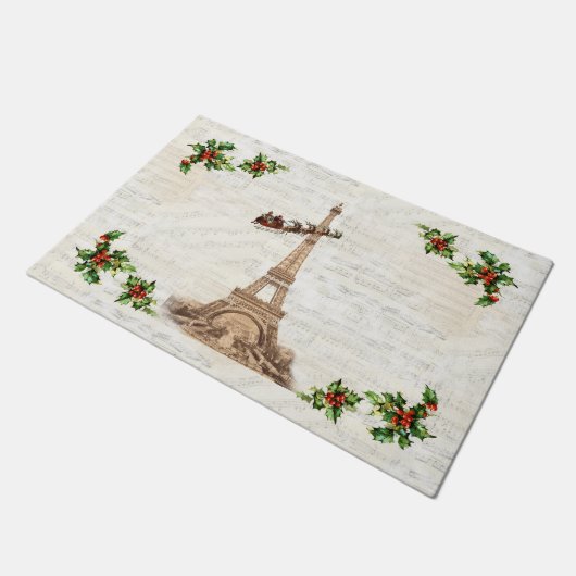 Kerstman over de kerstdeur in Parijs Deurmat (Schuin)