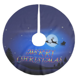 Kerstman over een blauwe maan kerstboom rok