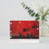 Kerstman over het briefkaart (Staand voorkant)