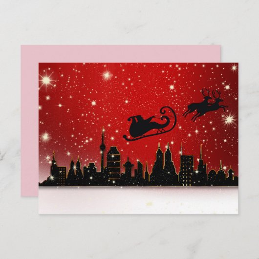 Kerstman over het briefkaart (Voorkant / Achterkant)