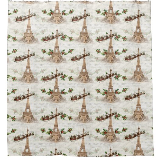  Kerstman over het Parijse douchegordijn (Voorkant)