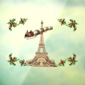 kerstman over Parijs Raamsticker (Vel 3)