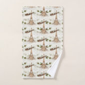 Kerstman over Parijse Kerstbadhanddoek Set Bad Handdoek (Handdoek)