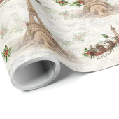  Kerstman over Parijse kerstinpakpapier Cadeaupapier (Rol Hoek)