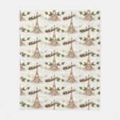  Kerstman over Paris Christmas Fleece Deken (Voorkant)