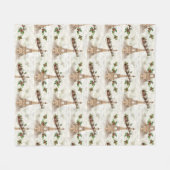  Kerstman over Paris Christmas Fleece Deken (Voorkant (Horizontaal))