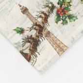  Kerstman over Paris Christmas Fleece Deken (Hoek)